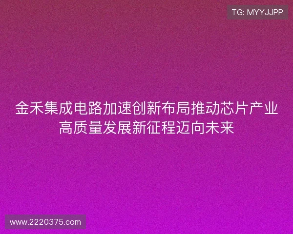 金禾集成电路加速创新布局推动芯片产业高质量发展新征程迈向未来 金禾集成电路加速创新布局推动芯片产业高质量发展新征程迈向未来